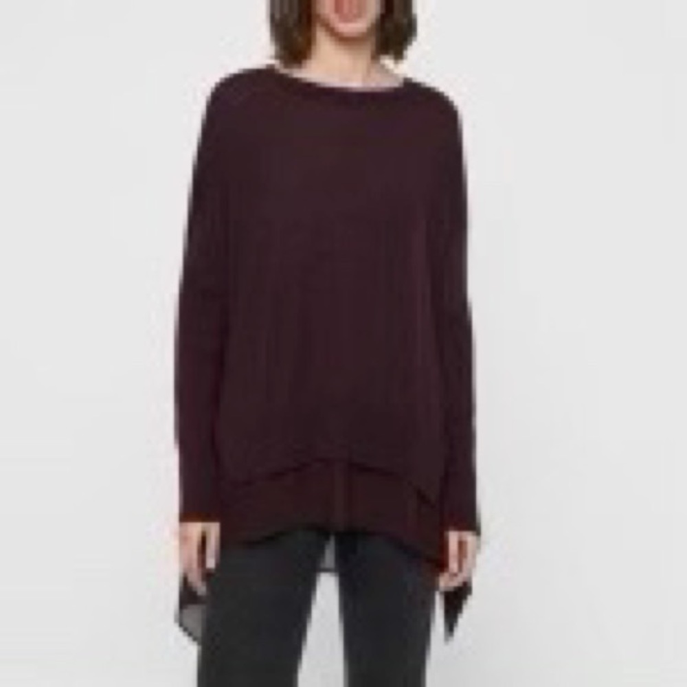 All Saints Womens Libby Sweater Crewneck Merino Wool Size Small Color Pl…